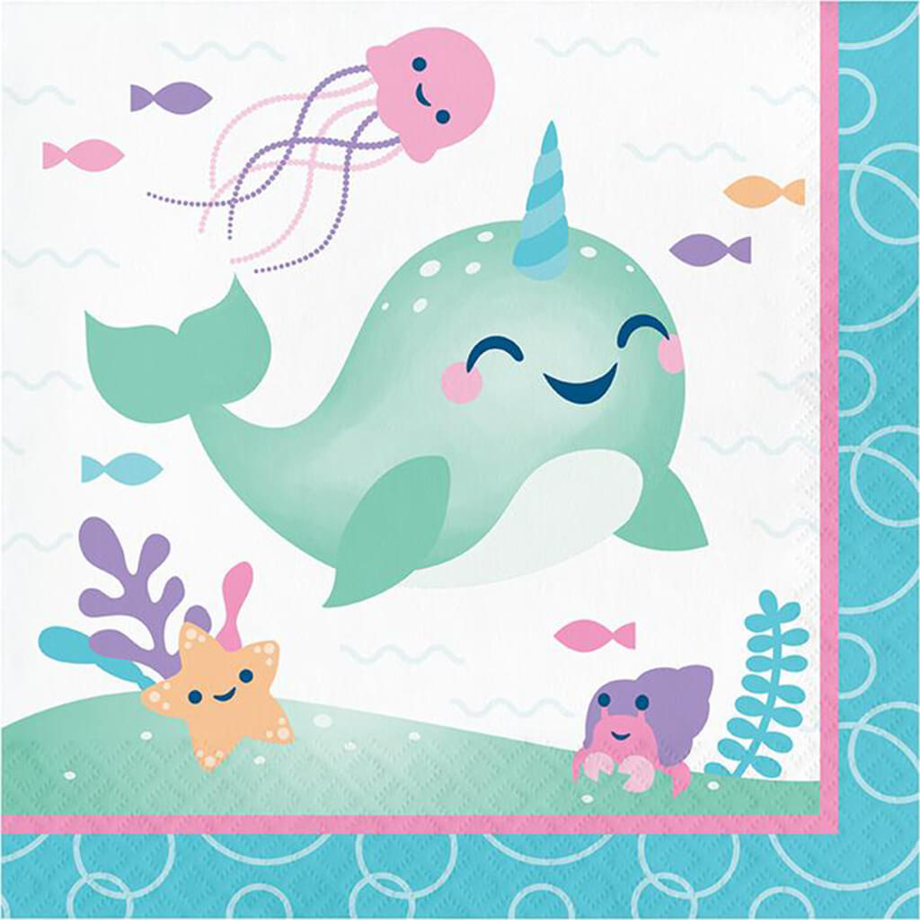 Narwhal Party Luncheon Napkins 16ct 2ply