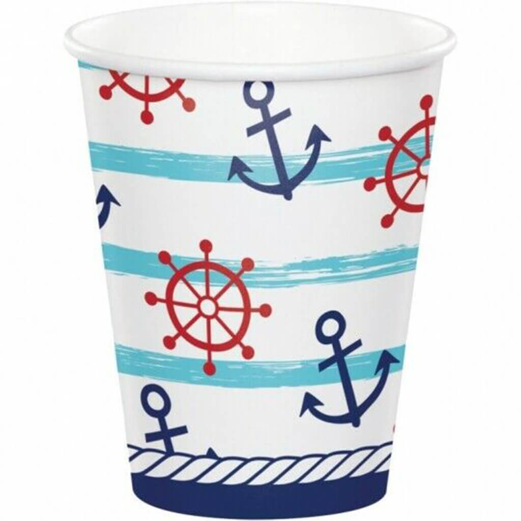 Nautical Baby Shower Cups 8ct 9oz