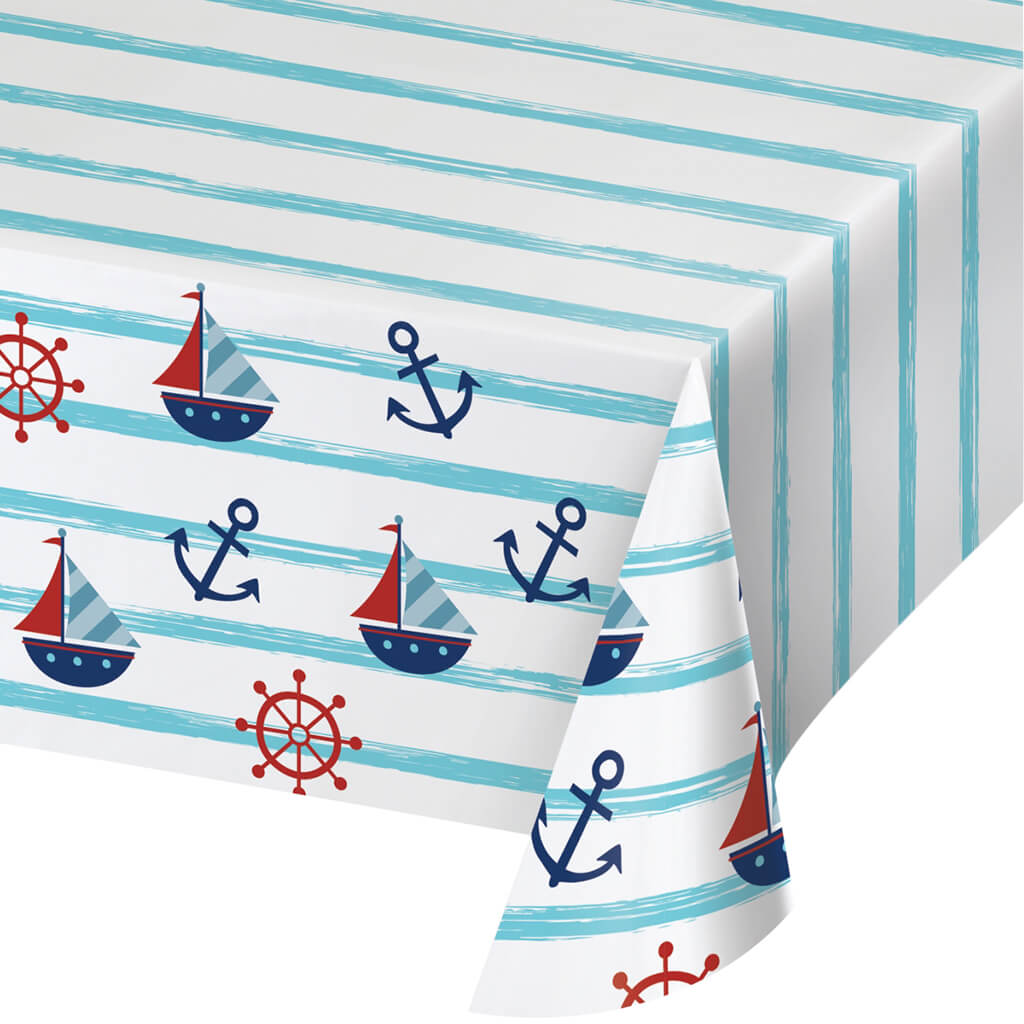 Nautical Baby Shower Paper Tablecloths 54 x 102