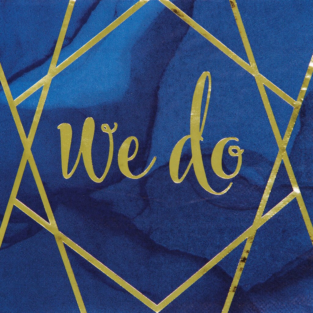 Navy Blue and Gold Foil We Do Luncheon Napkins 16ct 3ply