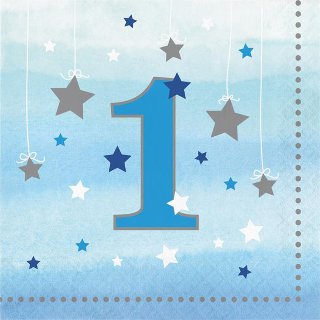 One Little Star Boy Luncheon Napkin 1st Birthday