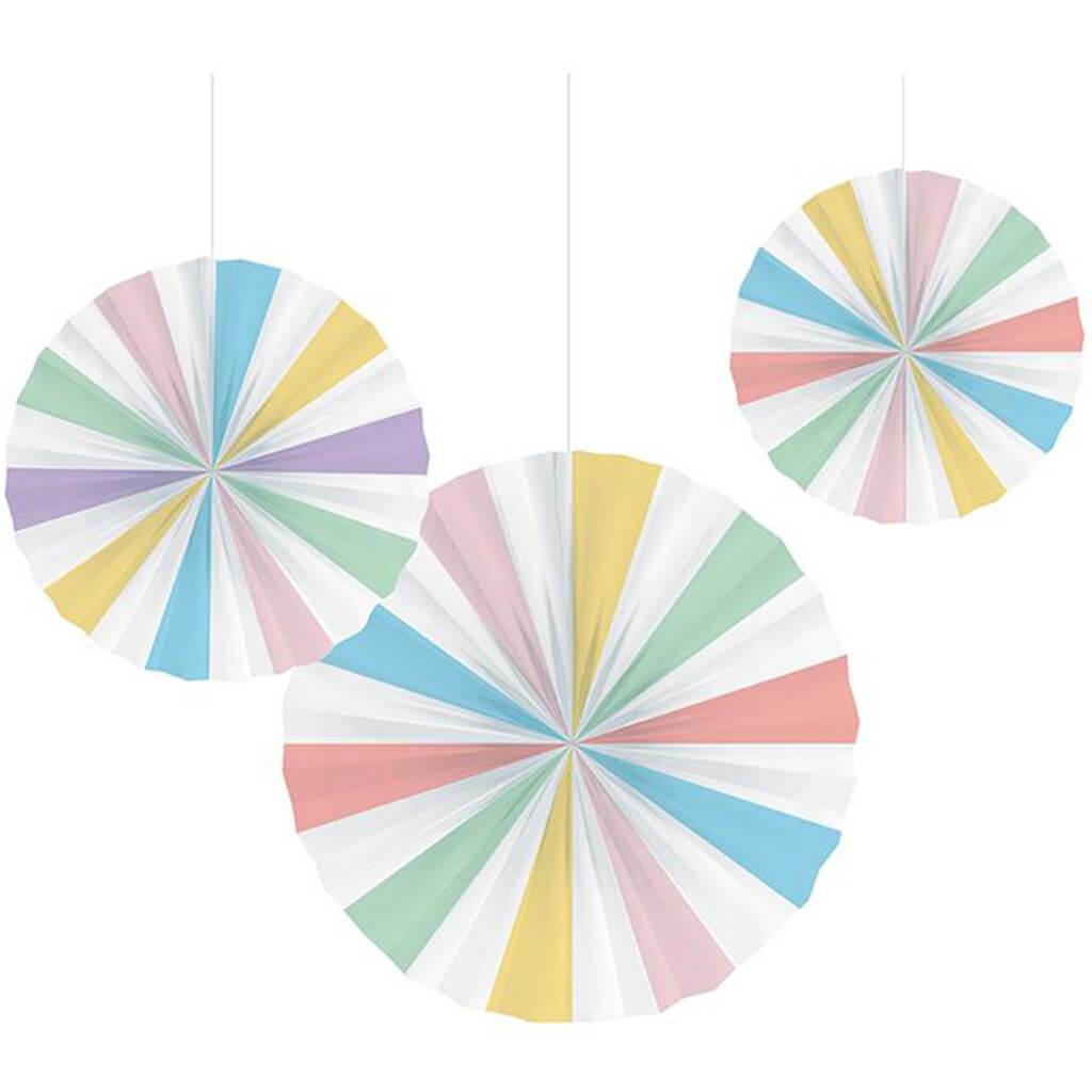 Pastel Celebrations Paper Fans 3ct