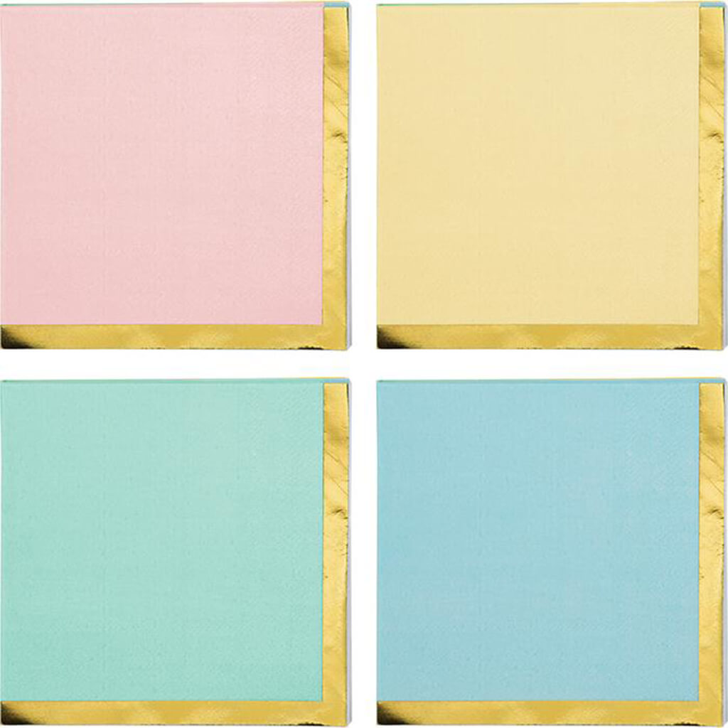 Pastel Celebrations Assorted Beverage Napkins 16ct