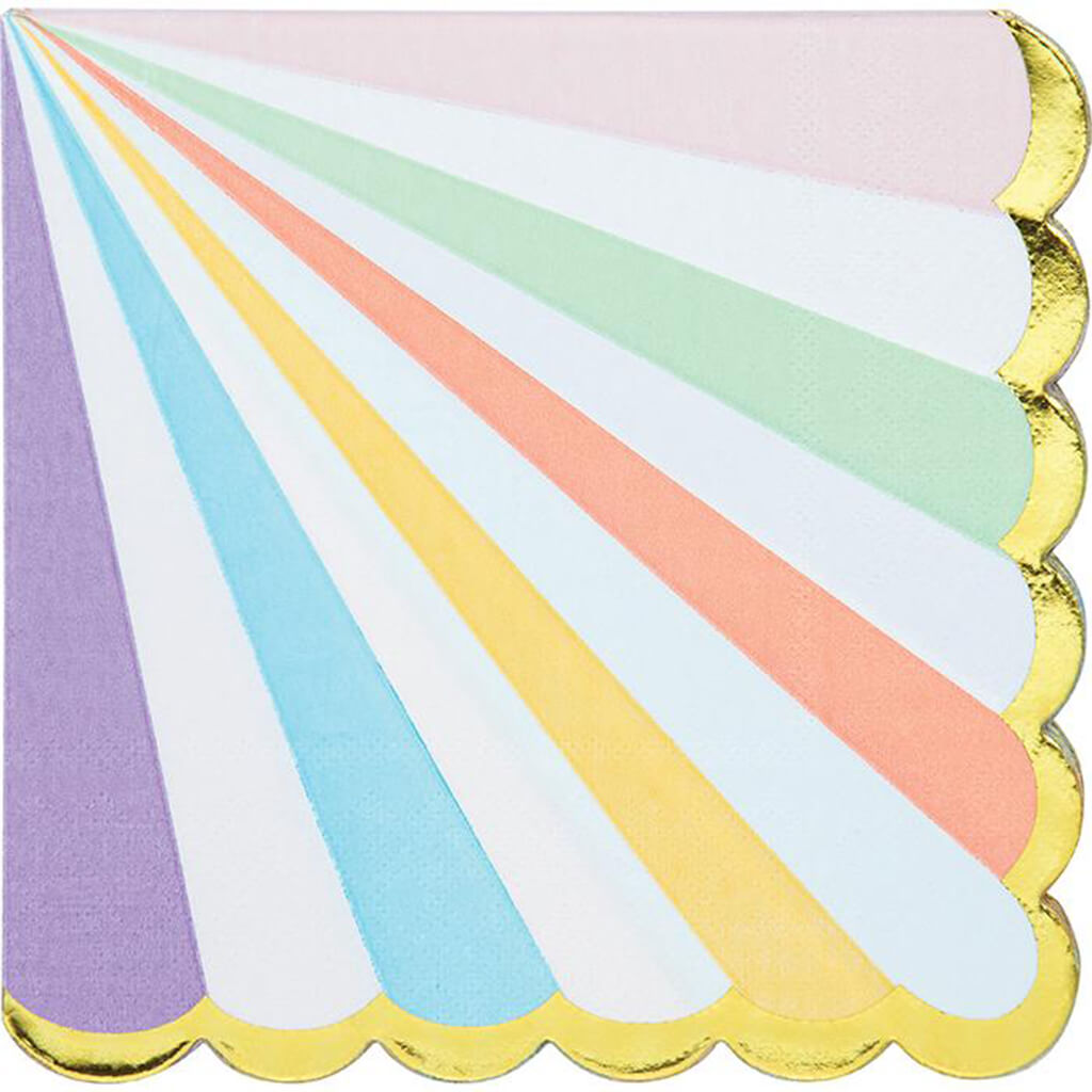 Pastel Celebrations Scalloped Luncheon Napkins 16ct