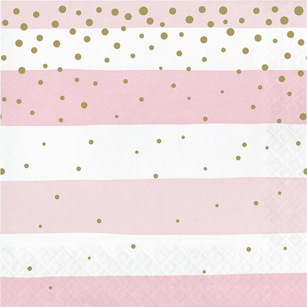 Pink and Gold Celebration Luncheon Napkins 16ct 2ply