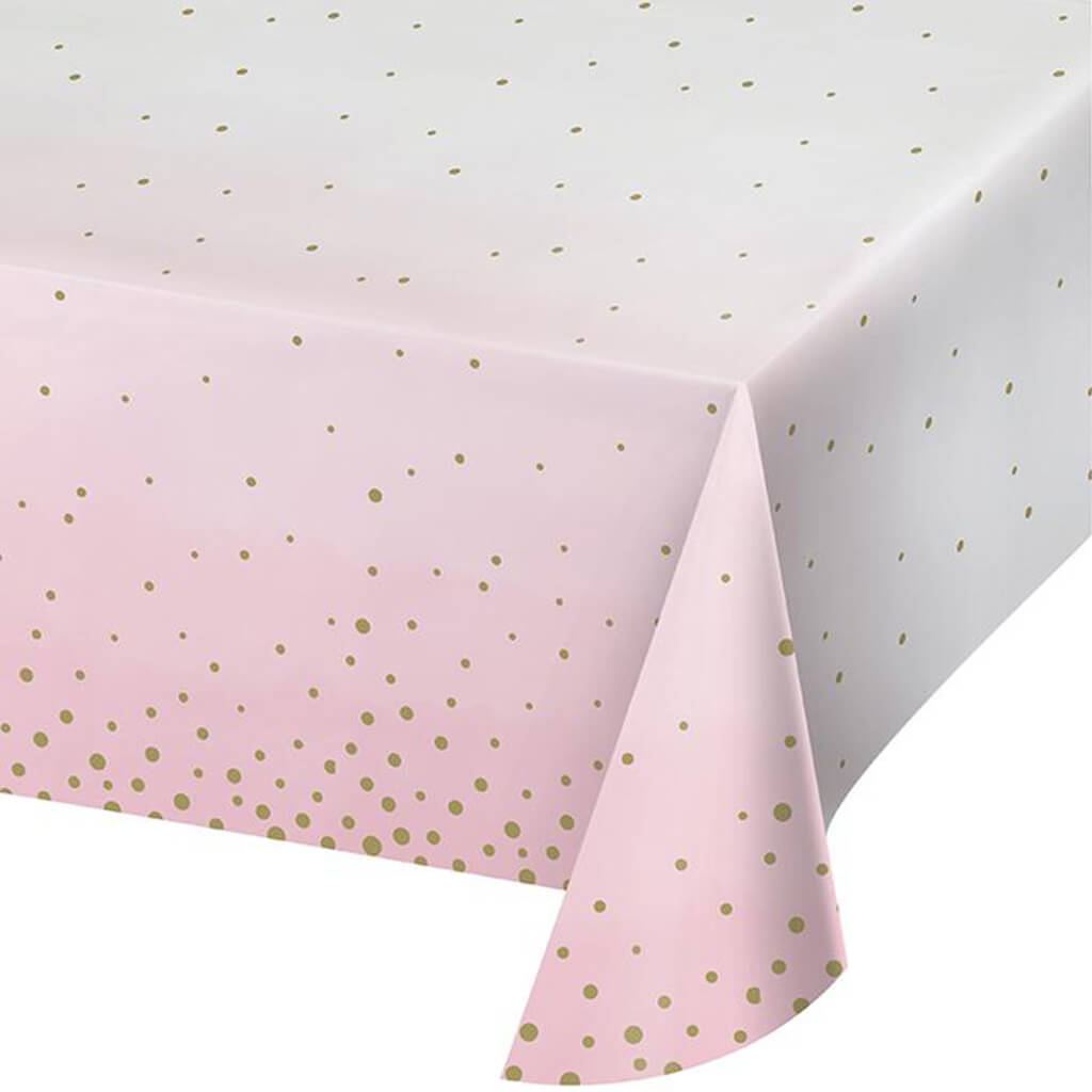 Pink and Gold Celebration Paper Tablecloths 54 x 102