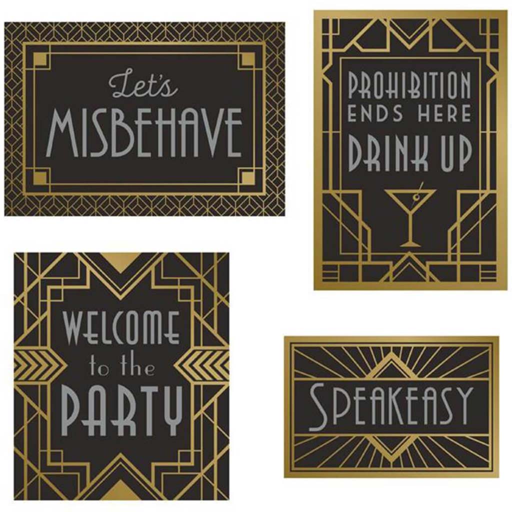 Roaring 20s Wall Signs Decorations Kit