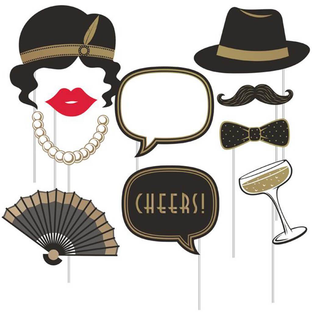 Roaring 20s Photo Booth Props 10ct