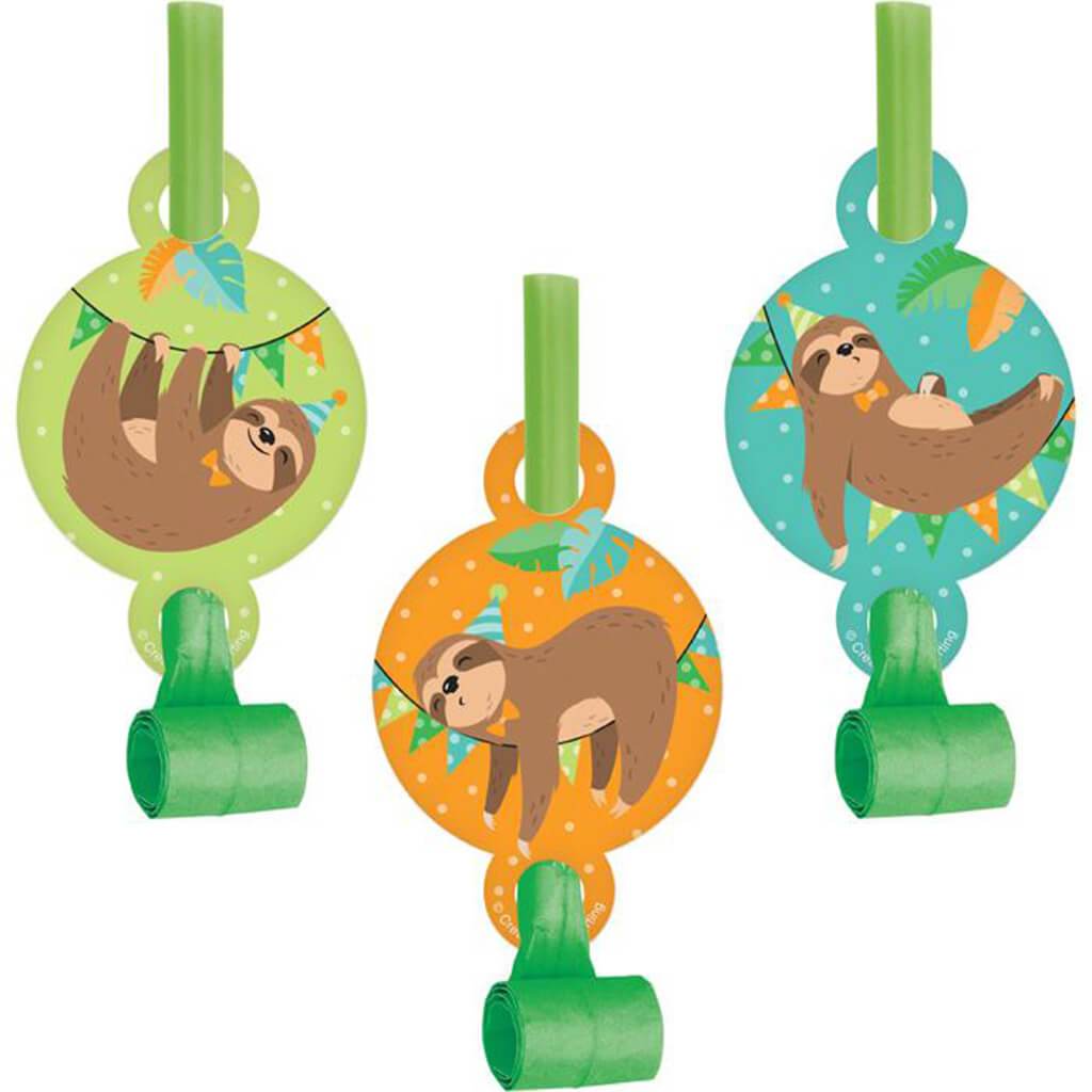 Sloth Party Party Blowers 8ct