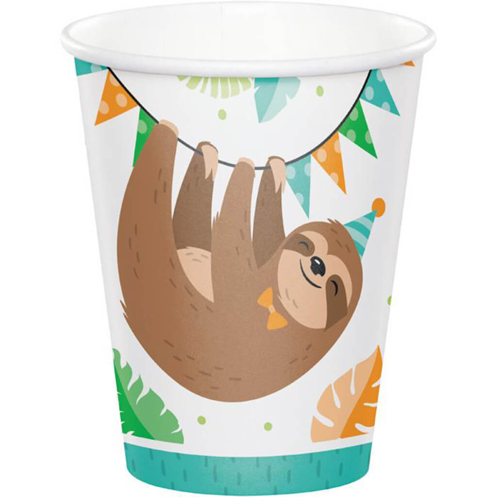 Sloth Party Paper Cups 9oz 8ct