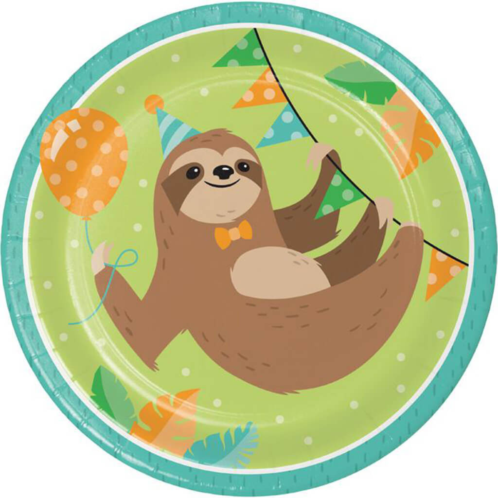 Sloth Party Dinner Plates 8ct