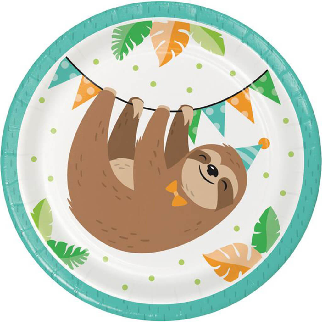 Sloth Party Dessert Plates 8ct