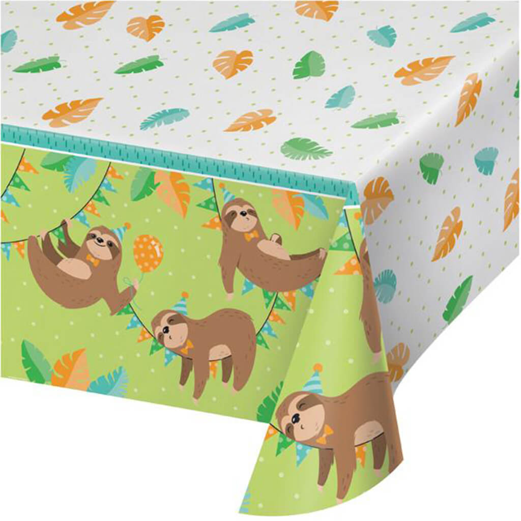 Sloth Party Plastic Tablecloths 54 x 102