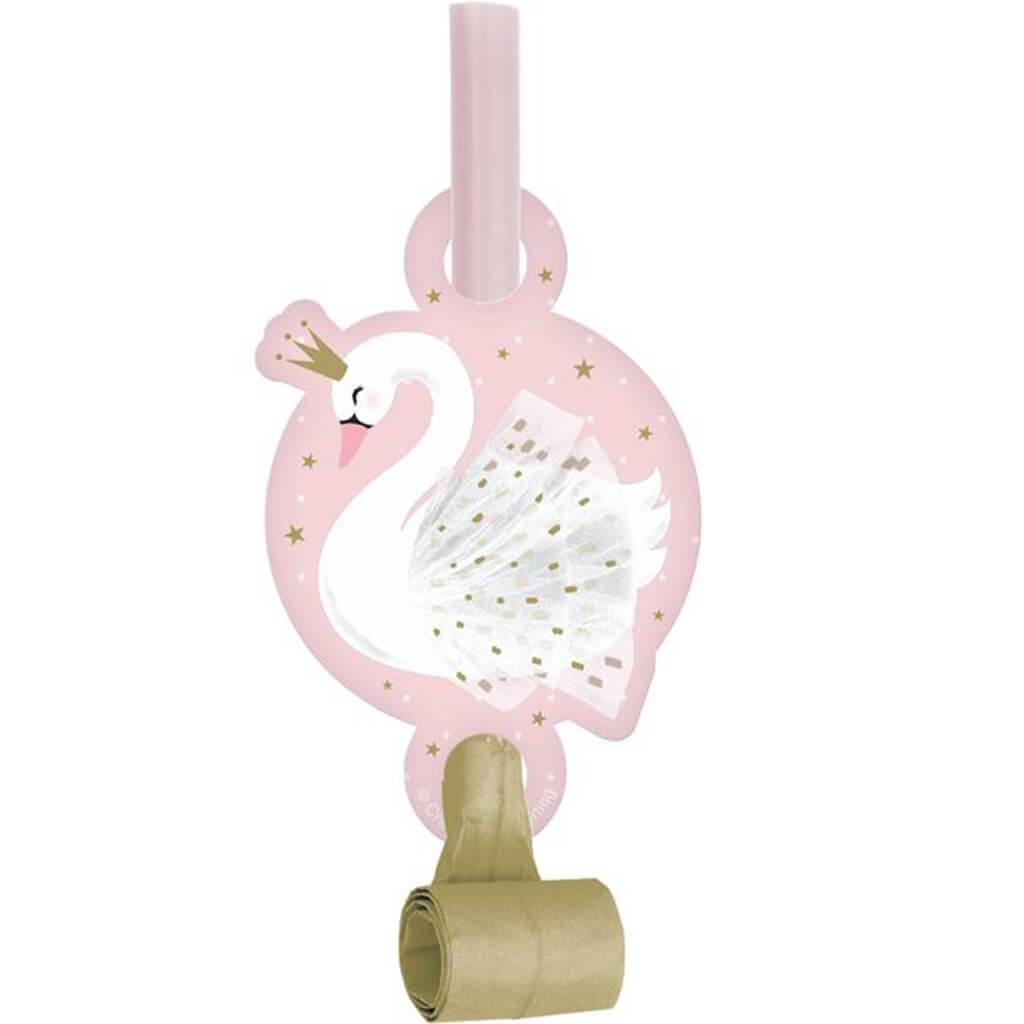 Stylish Swan Party Blowers 8ct