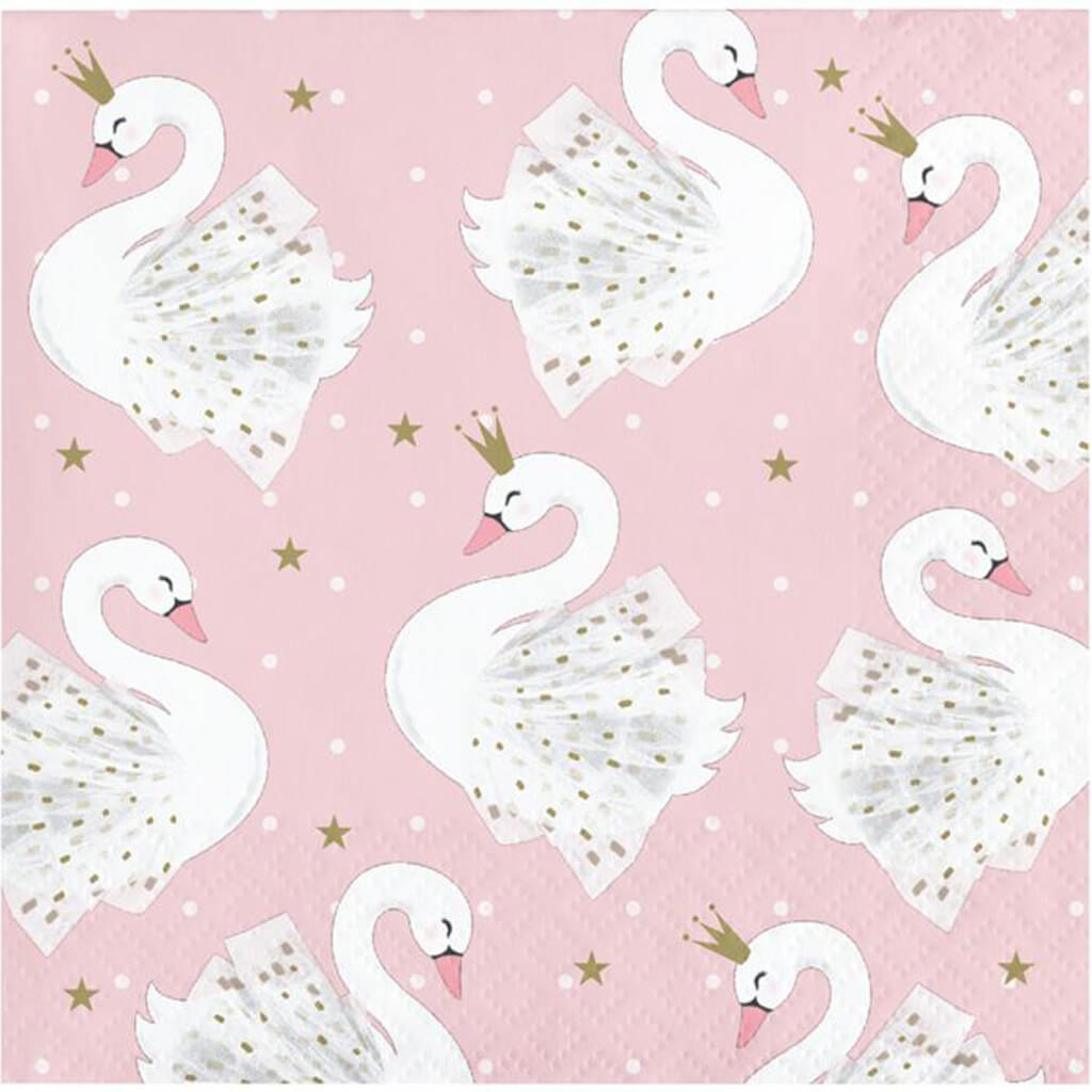 Stylish Swan Beverage Napkins 16ct 2ply