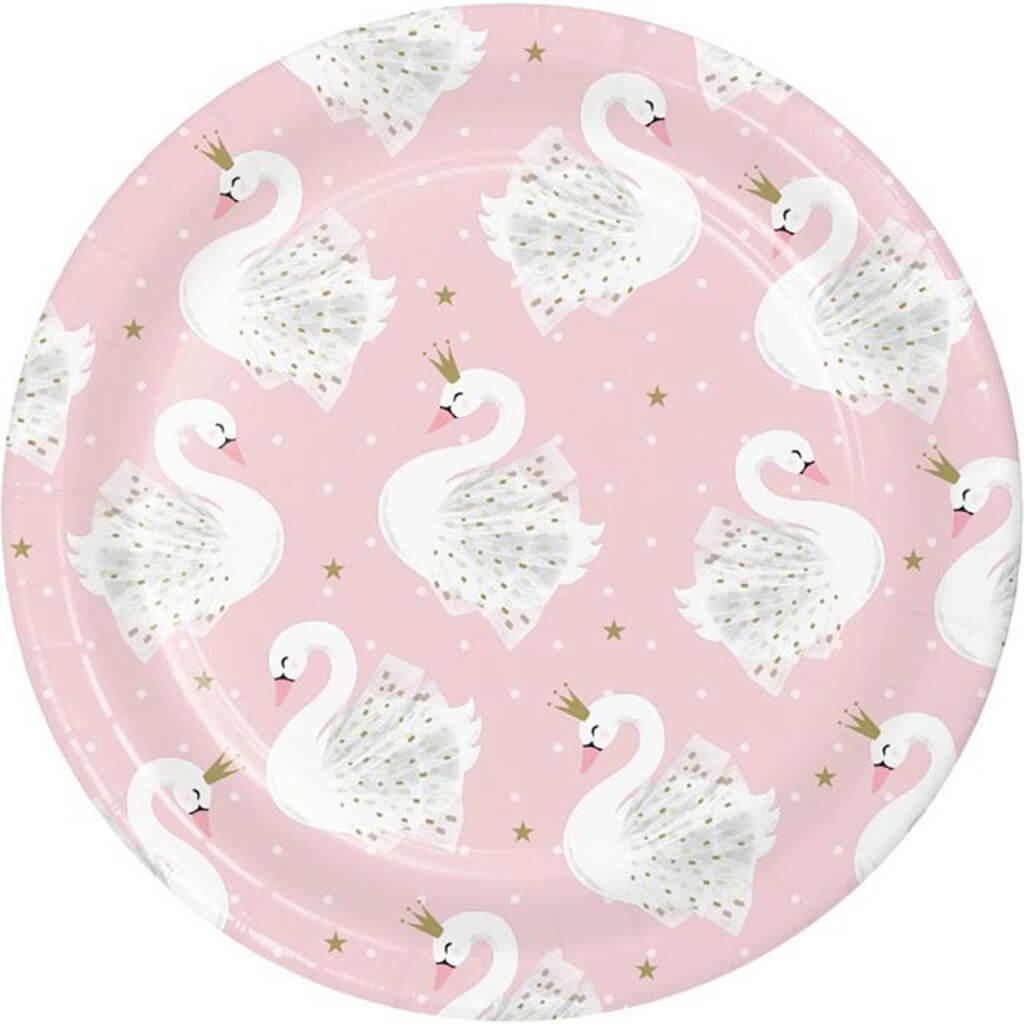 Stylish Swan Dessert Plates 8ct