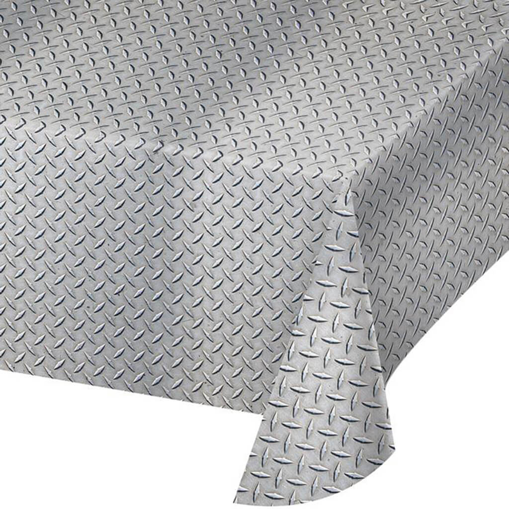 Diamond Plate Plastic Tablecloths 54 x 108