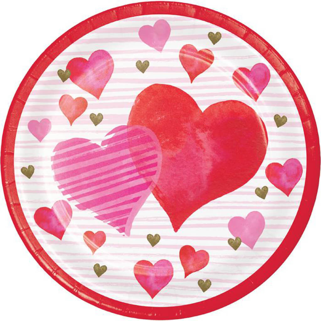 Valentine Hearts Dinner Plates 8ct