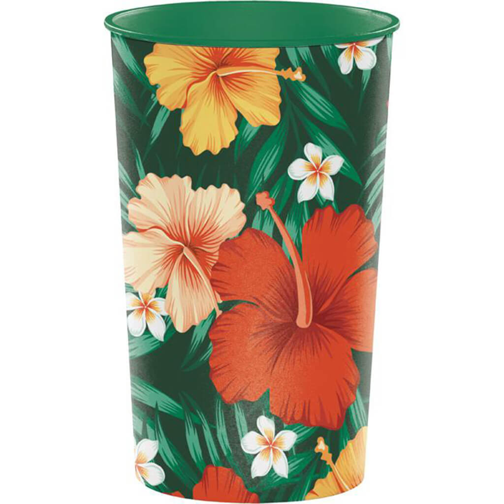 Tropical Flowers Plastic Cups 22oz