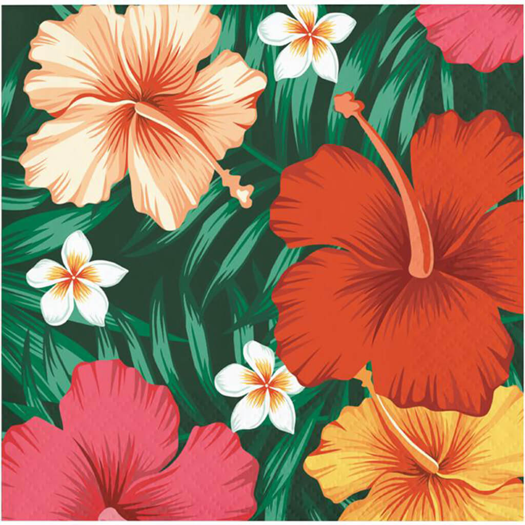 Tropical Flowers Beverage Napkins 16ct 2ply