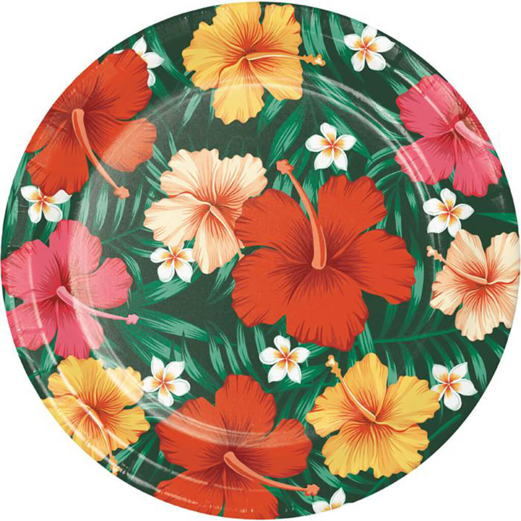 Tropical Flowers Dinner Plates 8ct