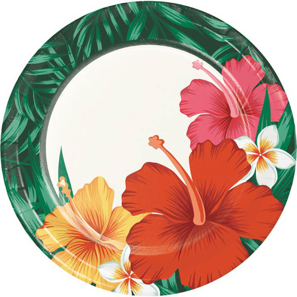 Tropical Flowers Dessert Plates 8ct