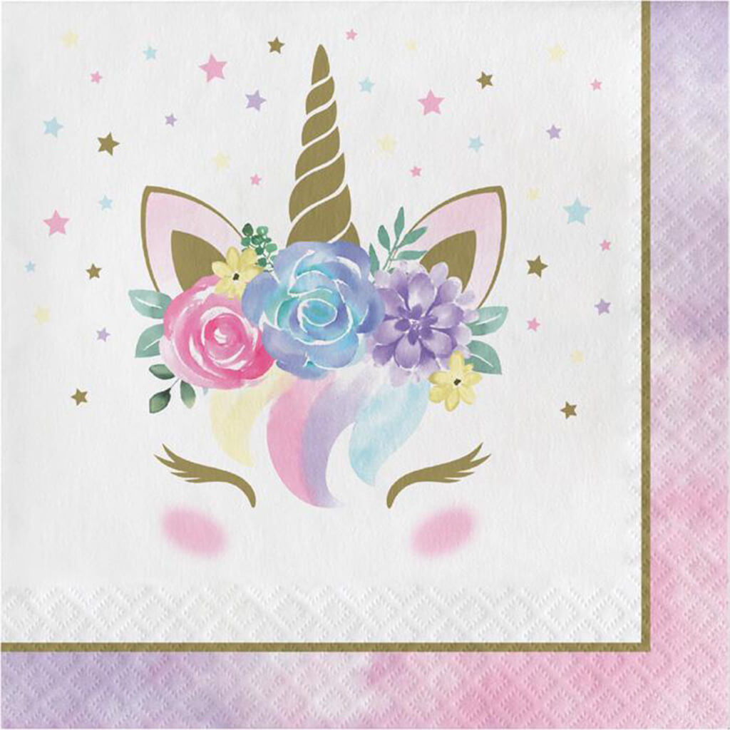 Unicorn Pastel Baby Shower Luncheon Napkins 16ct 2ply