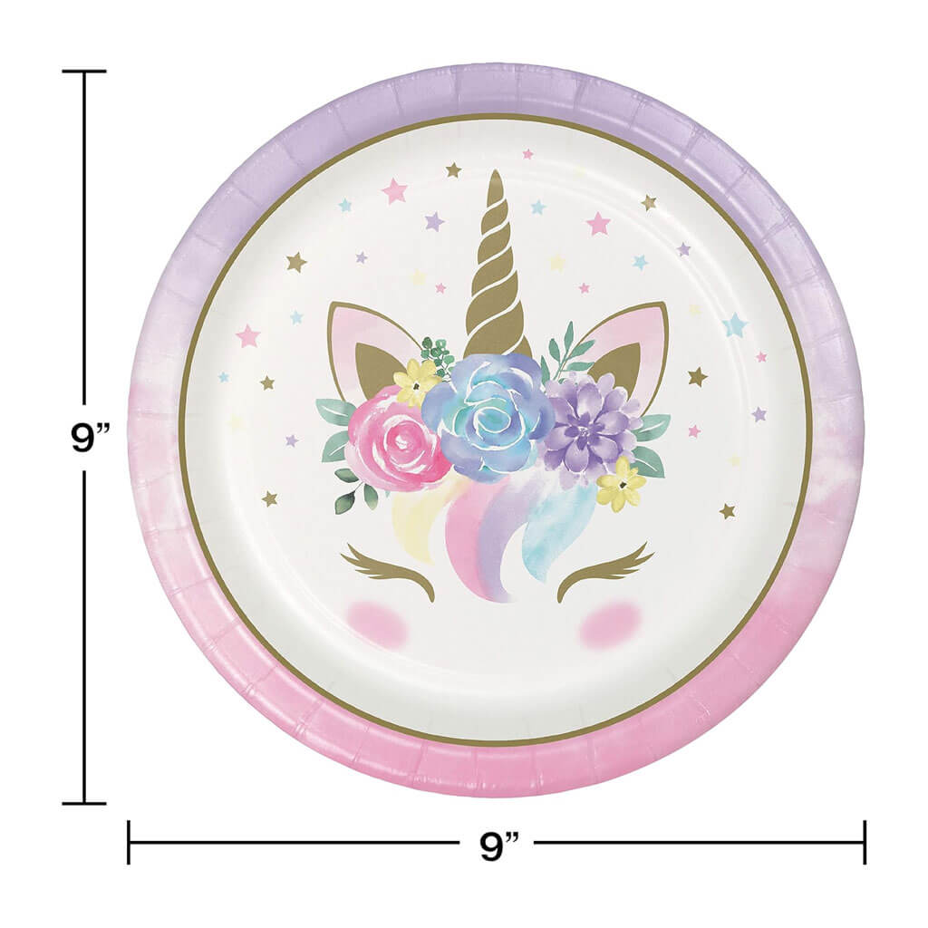 Unicorn Baby Shower Dinner Plates 8ct