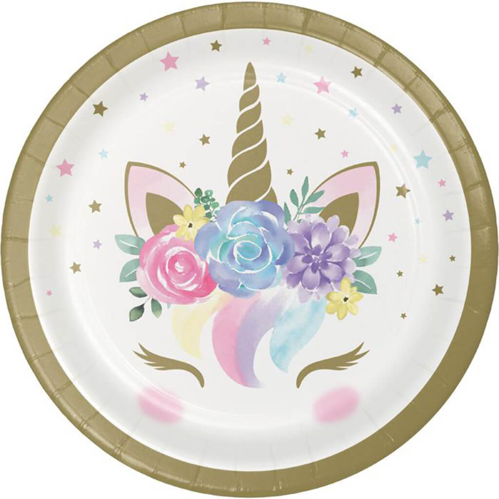 Unicorn Baby Shower Dessert Plates 8ct