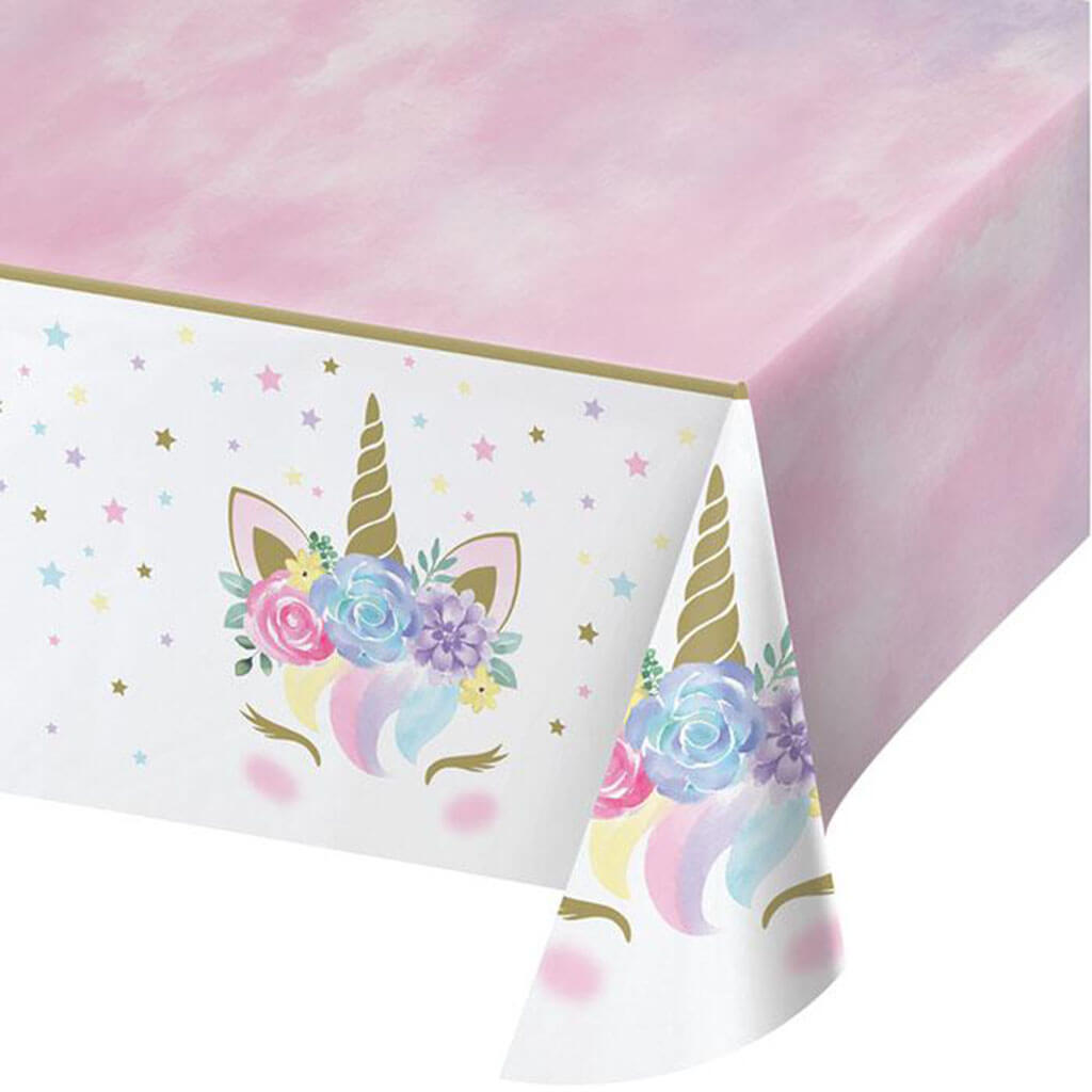 Unicorn Baby Shower Plastic Tablecloths 54 x 102