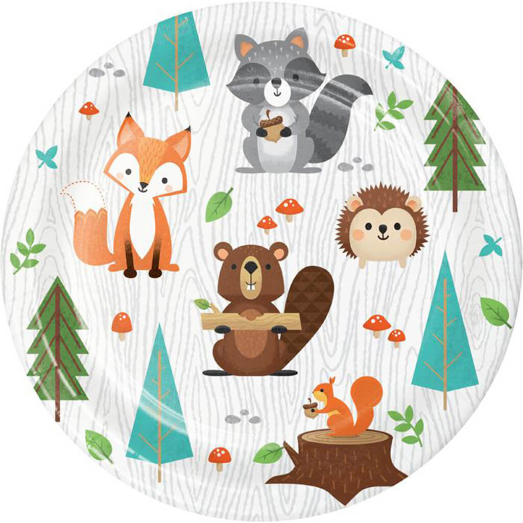 Wild One Woodland Animals Dessert Plates