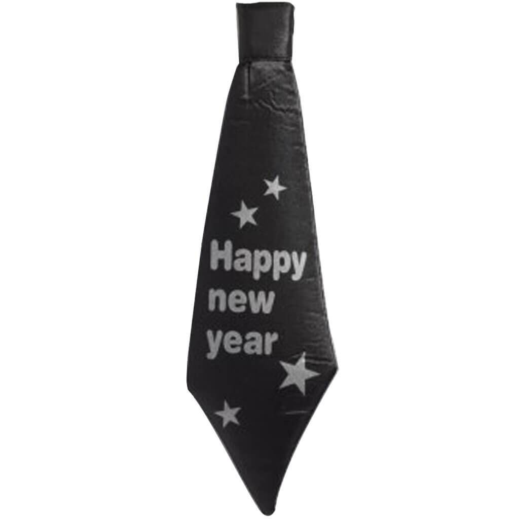 New Year Mini Tie Black Silver