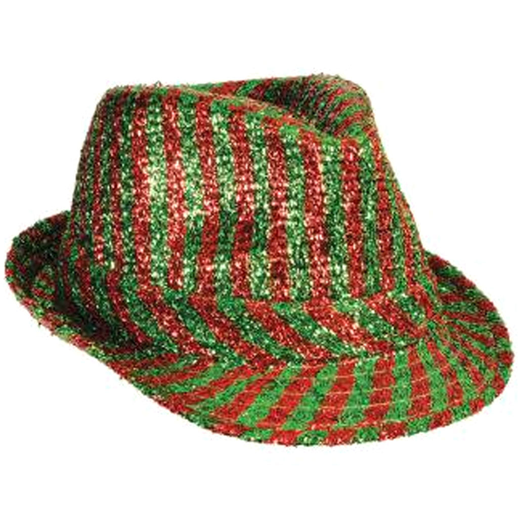 Woven Tinsel Christmas Fedora