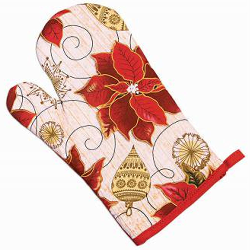 Poinsettia Oven Mitt