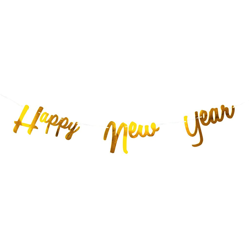 Happy New Year Banner Gold