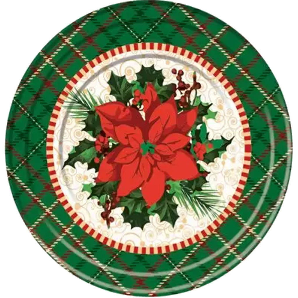 Christmas Plaid Dinner Plates, 9in