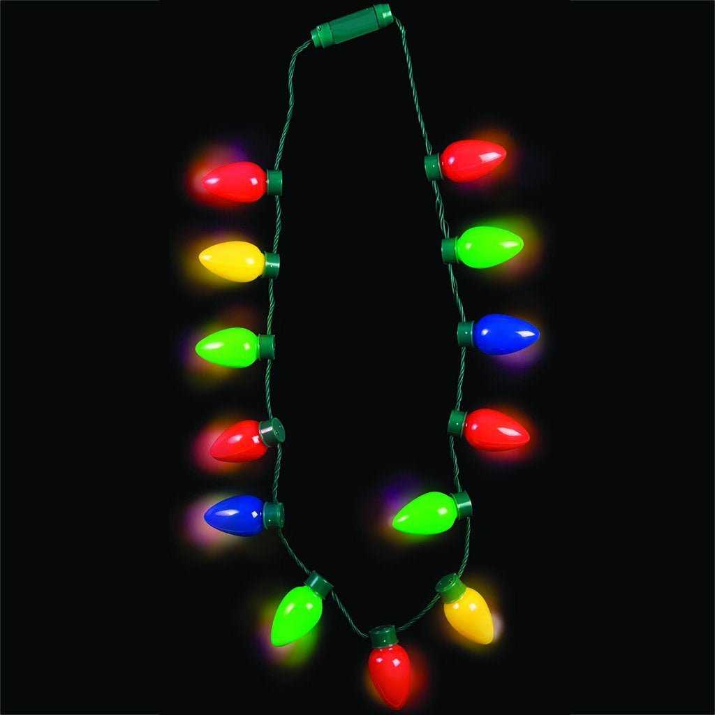 Light Up Christmas Bulb Necklace