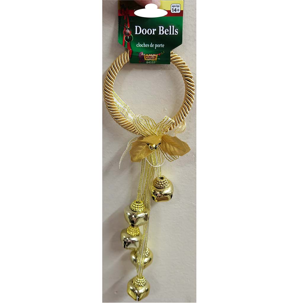 Christmas 5 Gold Bell Door Hanger