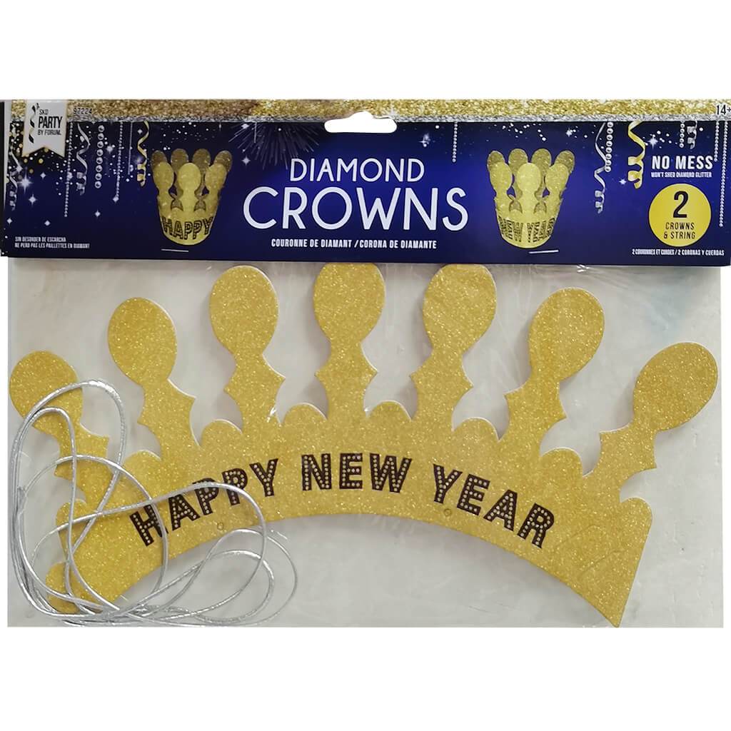 Gold Diamond New Year Crowns