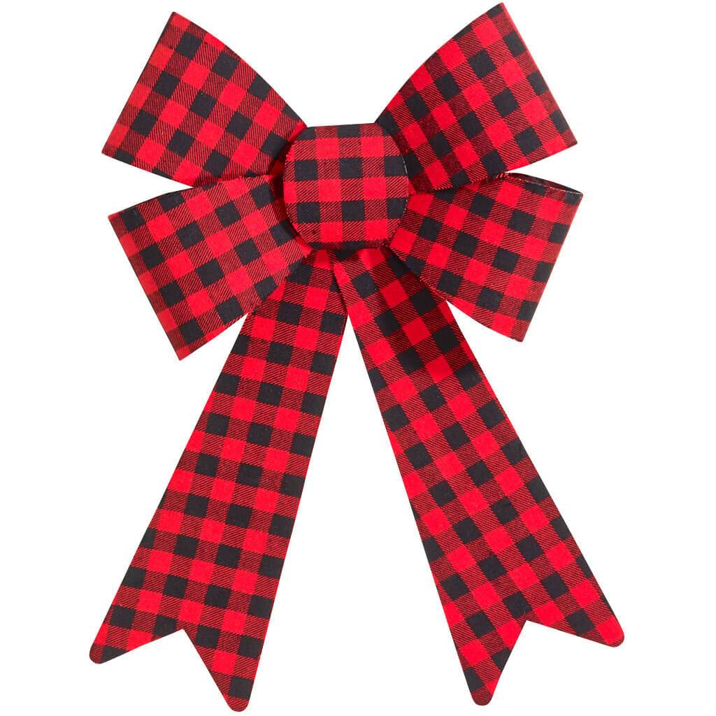 Buffalo Plaid Christmas Bow, 13in