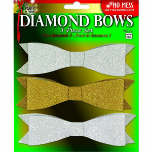 Diamond Bows Silver and Gold, 3pc