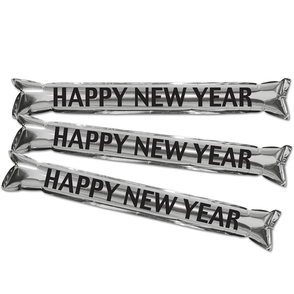 &quot;Make Some Noise&quot; Metallic Silver Party Sticks