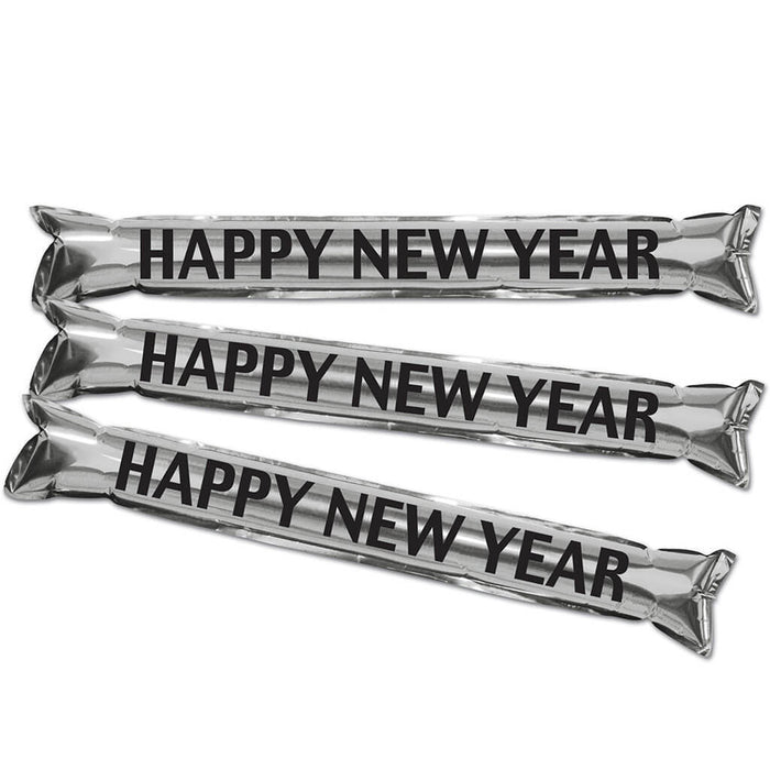 "Make Some Noise" Metallic Silver Party Sticks