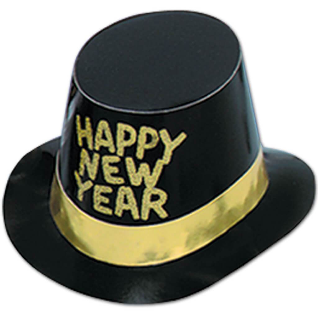 Black Hi-Hat w/ Glittered HNY