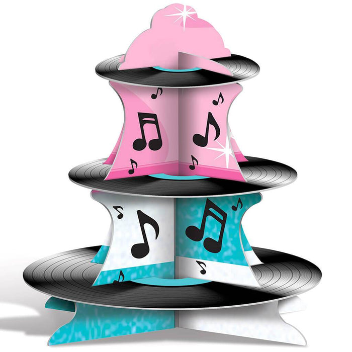 Rock & Roll Record Cupcake Stand