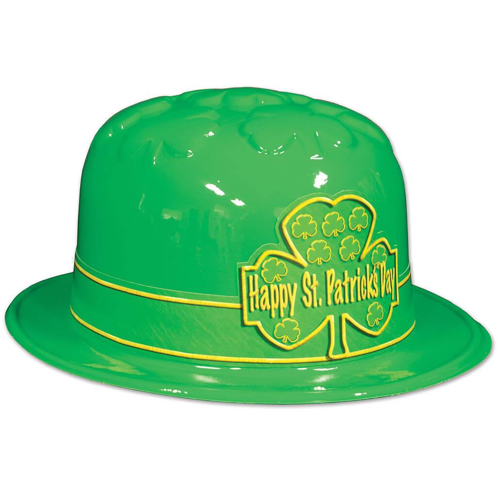 St. Patrick&#39;s Day Shamrock Plastic Derby Hat