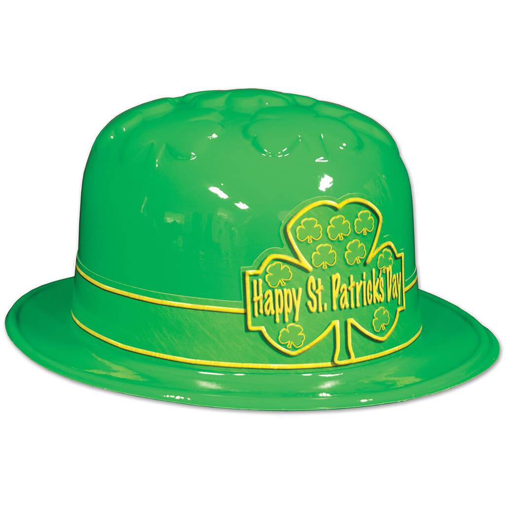 St. Patrick's Day Shamrock Plastic Derby Hat