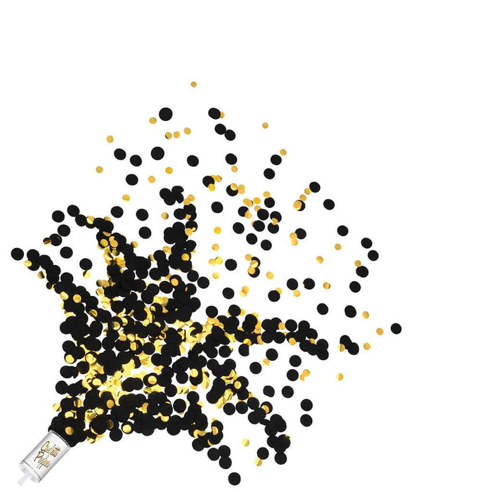 Black & Gold Push Up Confetti Poppers