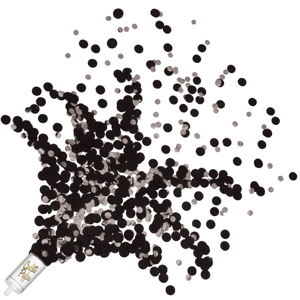 Black &amp; Silver Push Up Confetti Poppers