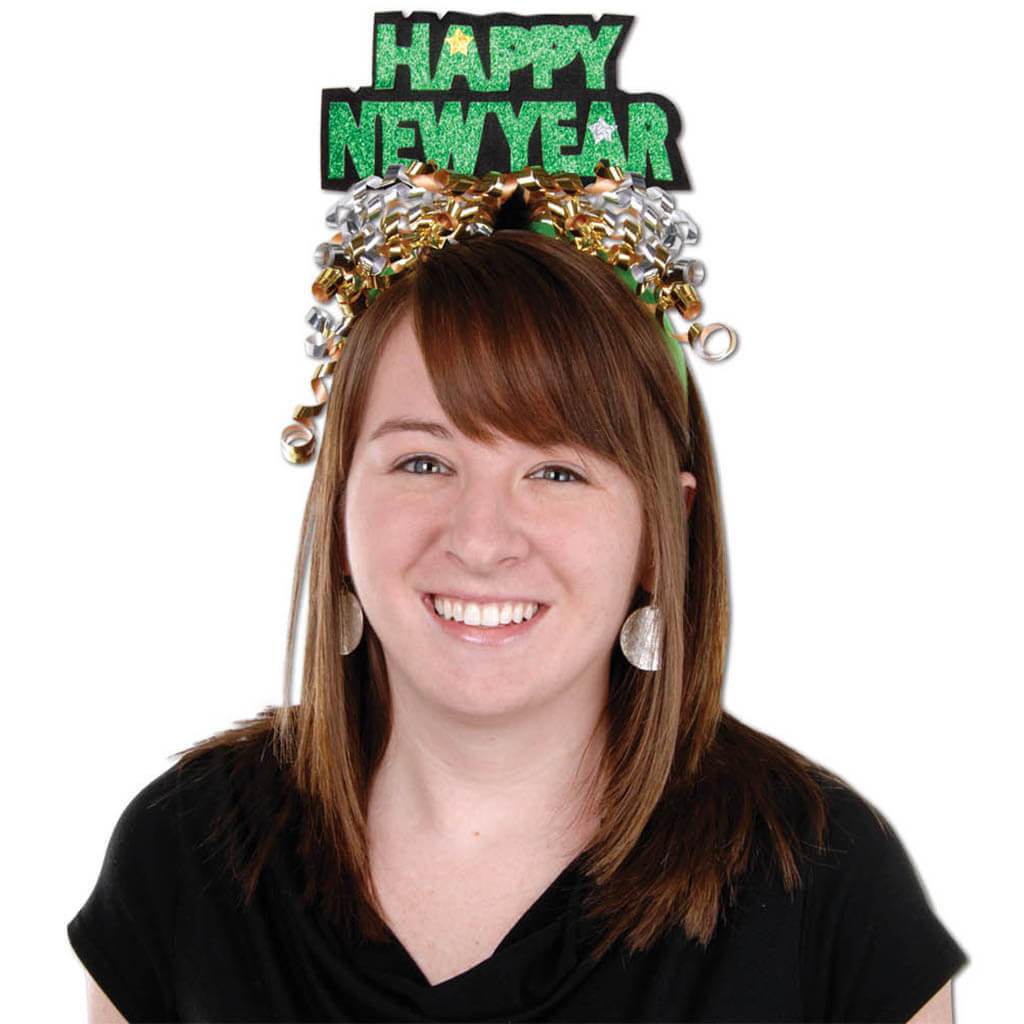 Happy New Year Glittered Headbands